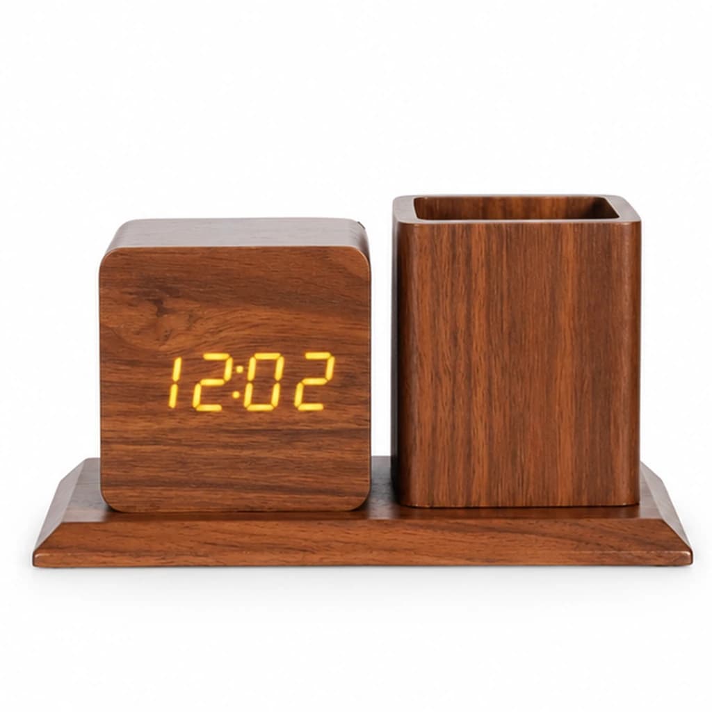 Houten digitale klok