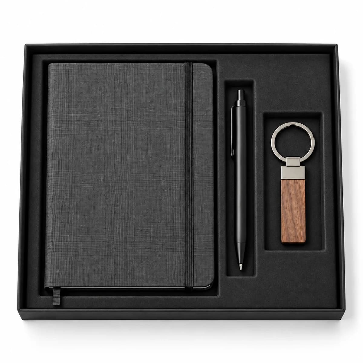 Set notitieboek en pen met metaalaccent