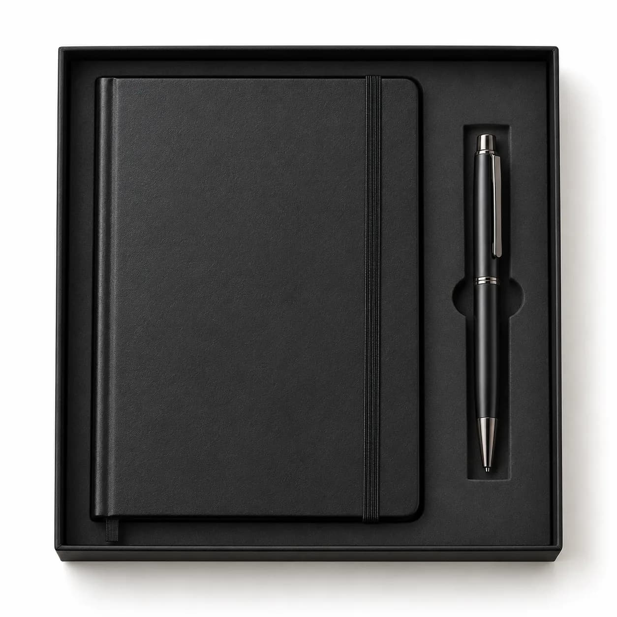Duo zwart notitieboek en pen – afbeelding 1