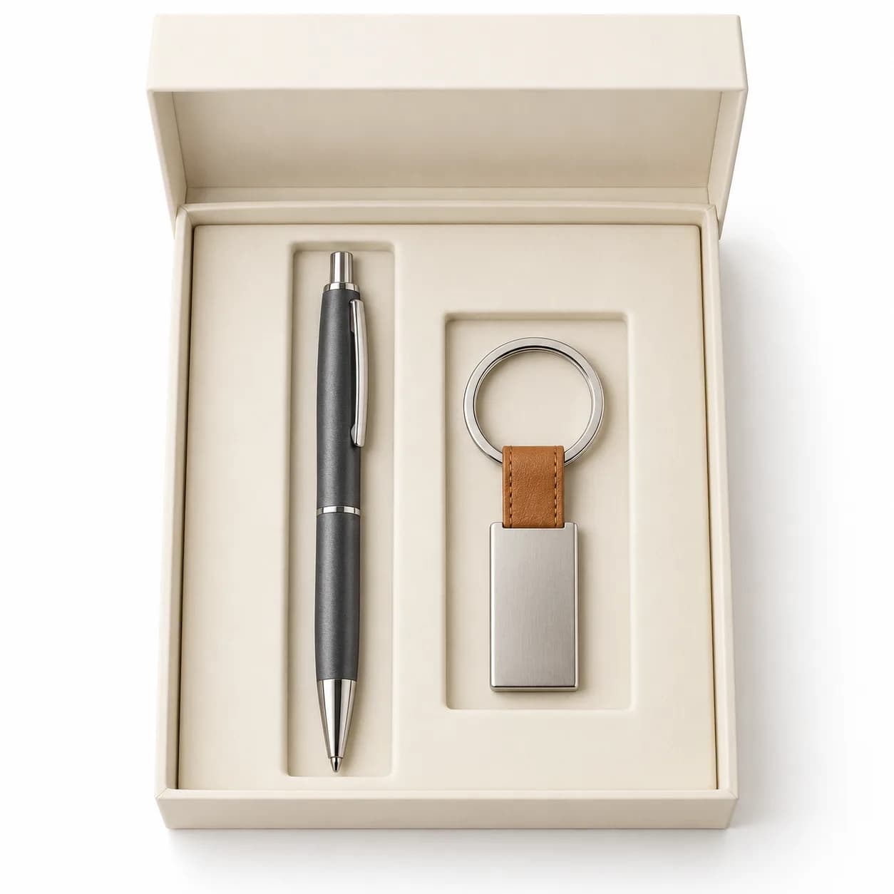 Klassieke set pen en sleutelhanger