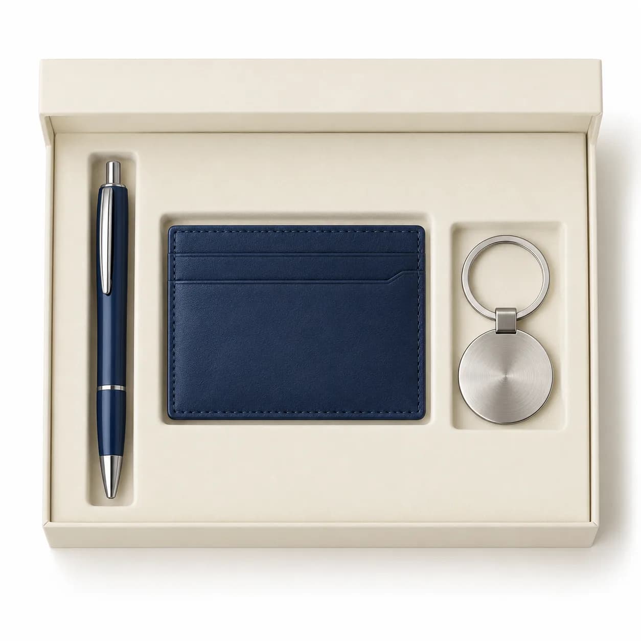 Trio pen, kaarthouder en sleutelhanger