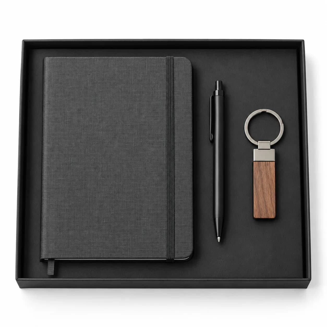 Set notitieboek en pen met metaalaccent