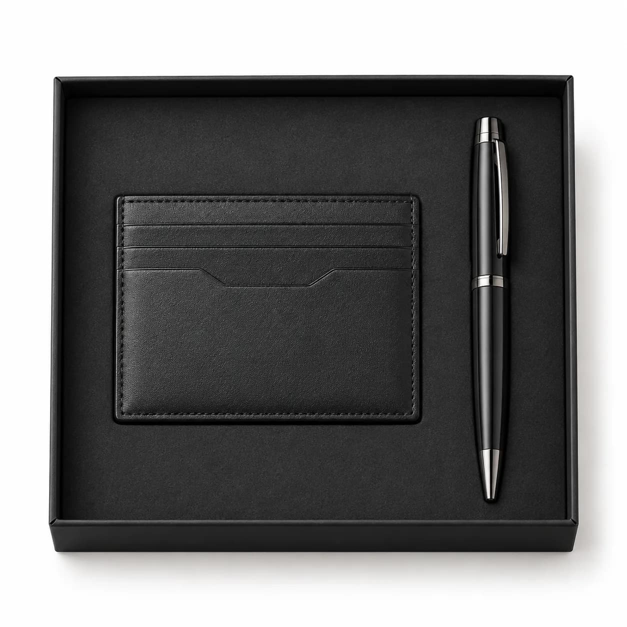 Duo kaarthouder en zwarte pen