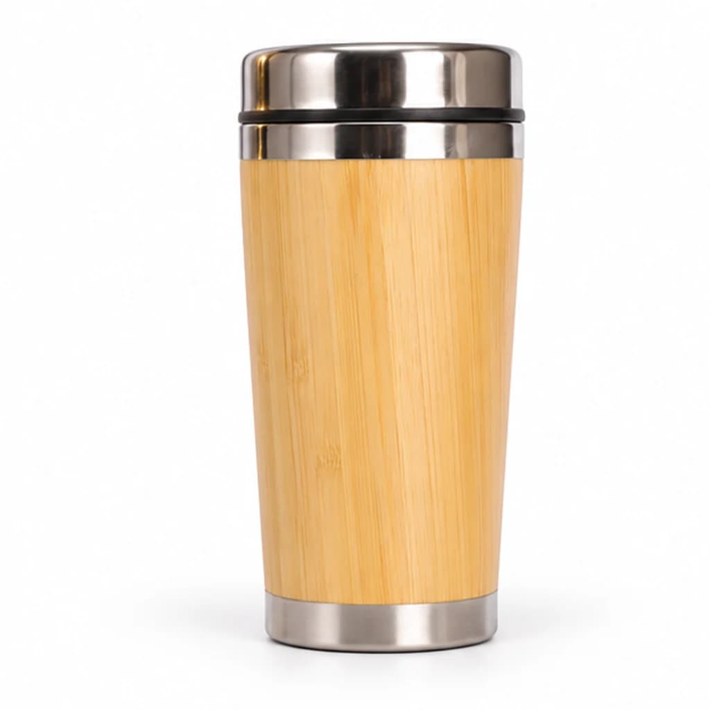 Beker van bamboe en staal