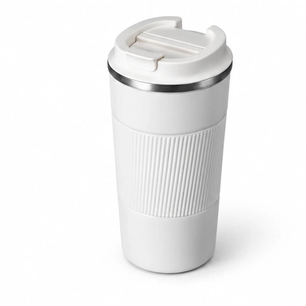 Witte beker met deksel 510 ml: afbeelding 1