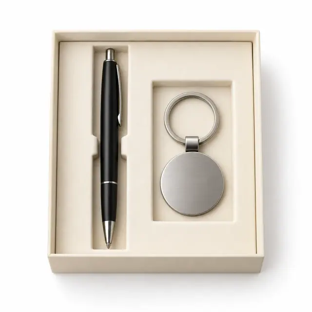 Duo pen en ronde sleutelhanger