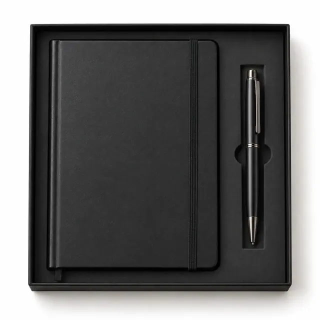 Duo zwart notitieboek en pen